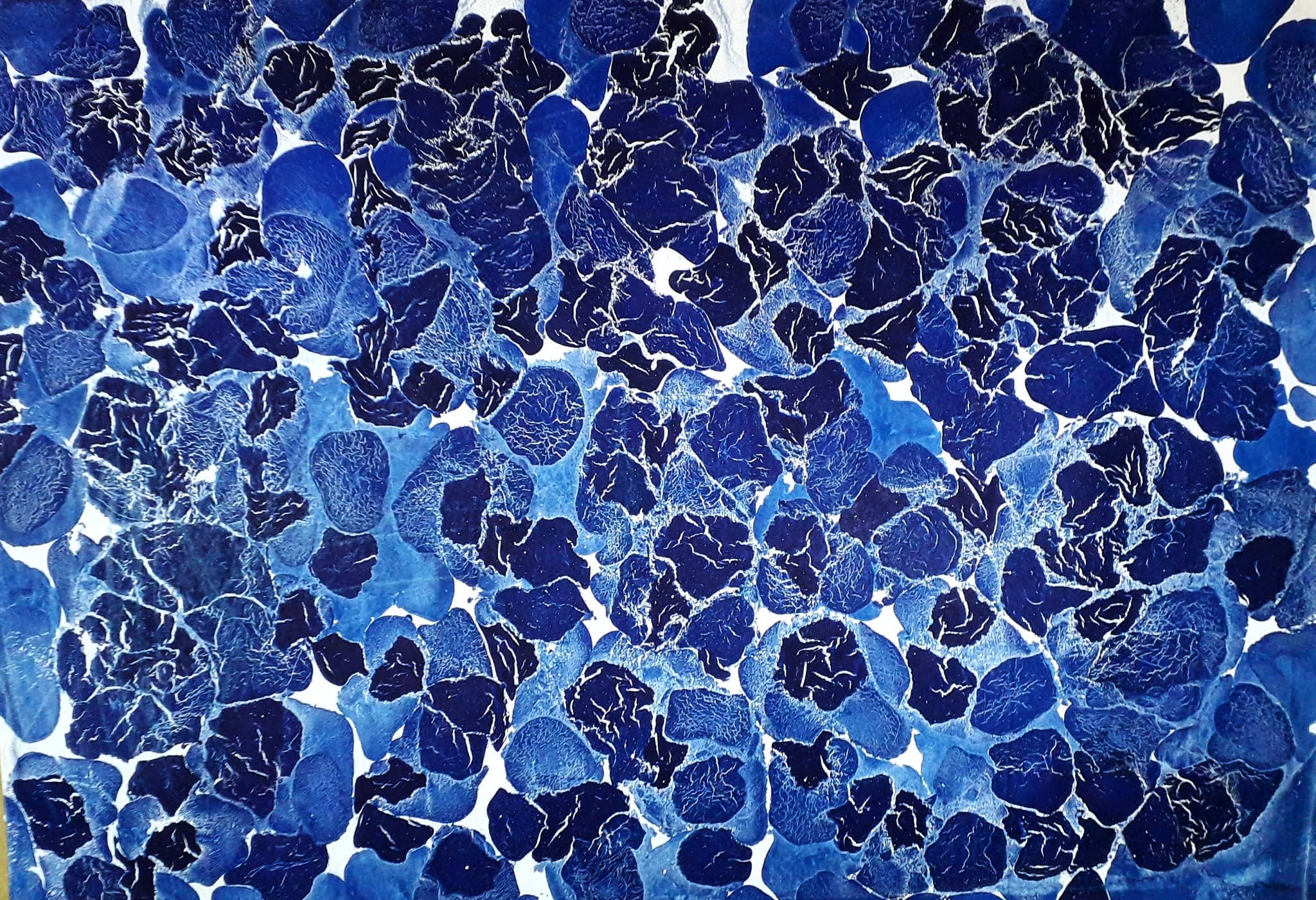 Mavi Ebru - Turkish Ebru water marbling art with blue patterns - traditional paper marbling by Floating Emotions
